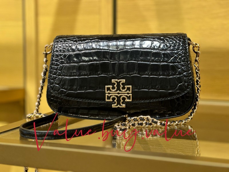 NWT ~ Tory Burch Britten CROC. EMBOSSED Convertible Crossbody ~ org 625$ 141015 gallery