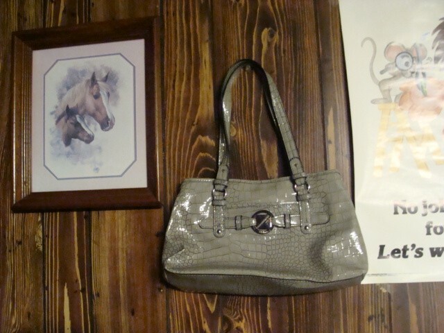 Gray Textured Nine & Company Purse