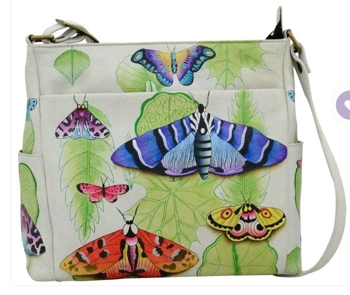 Anna by Anuschka Hand Painted Leather Women’s Crossbody Vintage Botanical 8356