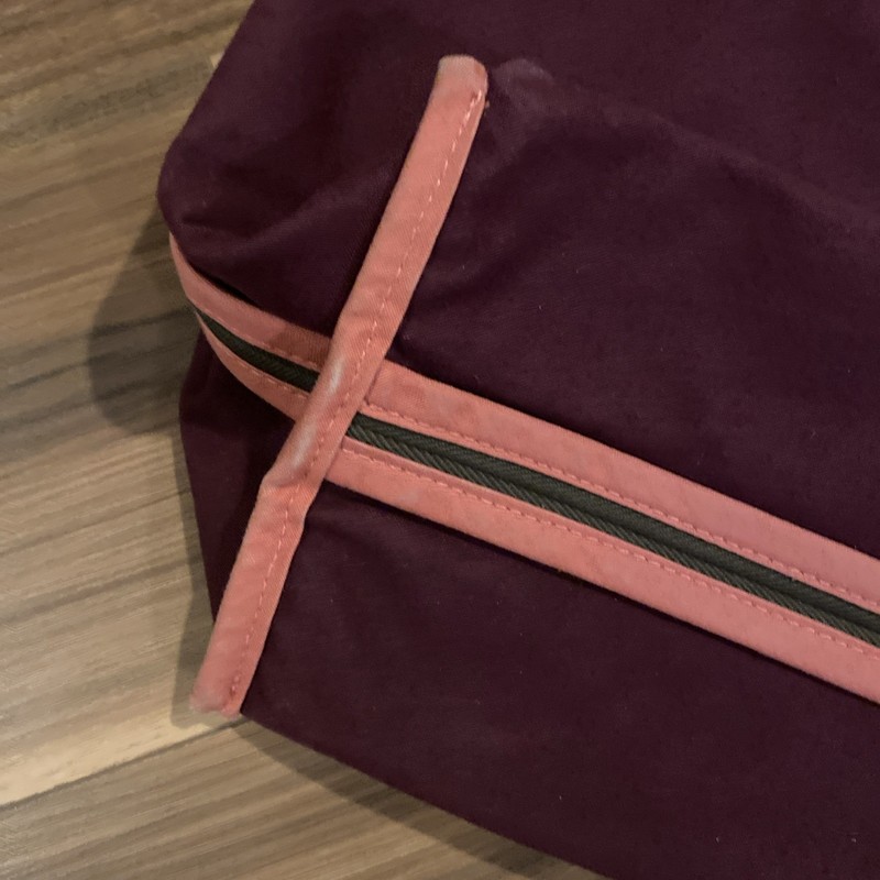 RARE Heath Ceramics Canvas Cotton Tote Bag Maroon Orange Green Thick Sturdy gallery