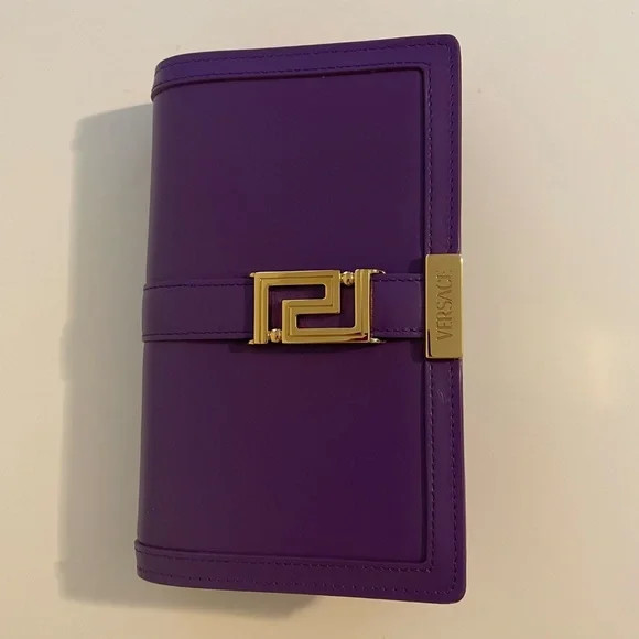 Versace Greca Goddess Mini Bag, dark purple with chain-link shoulder strap gallery