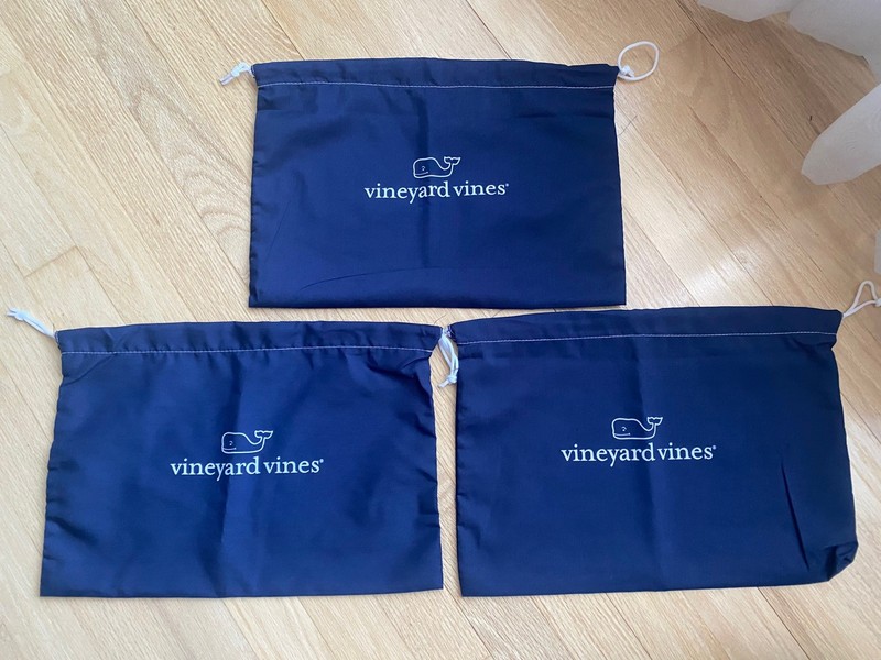 3 Vineyard Vines Reusable Dust / Travel / Shoe Packable Drawstring Bags 14×10
