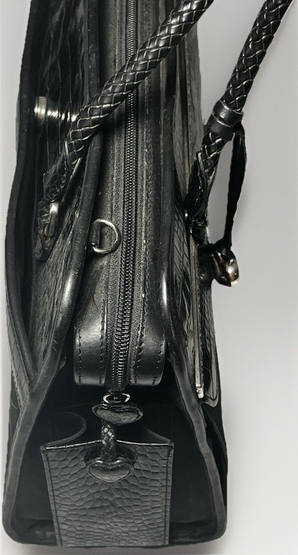 Brighton for Business Black Multi Pocket Canvas and Leather Laptop Tote Bag Rare gallery
