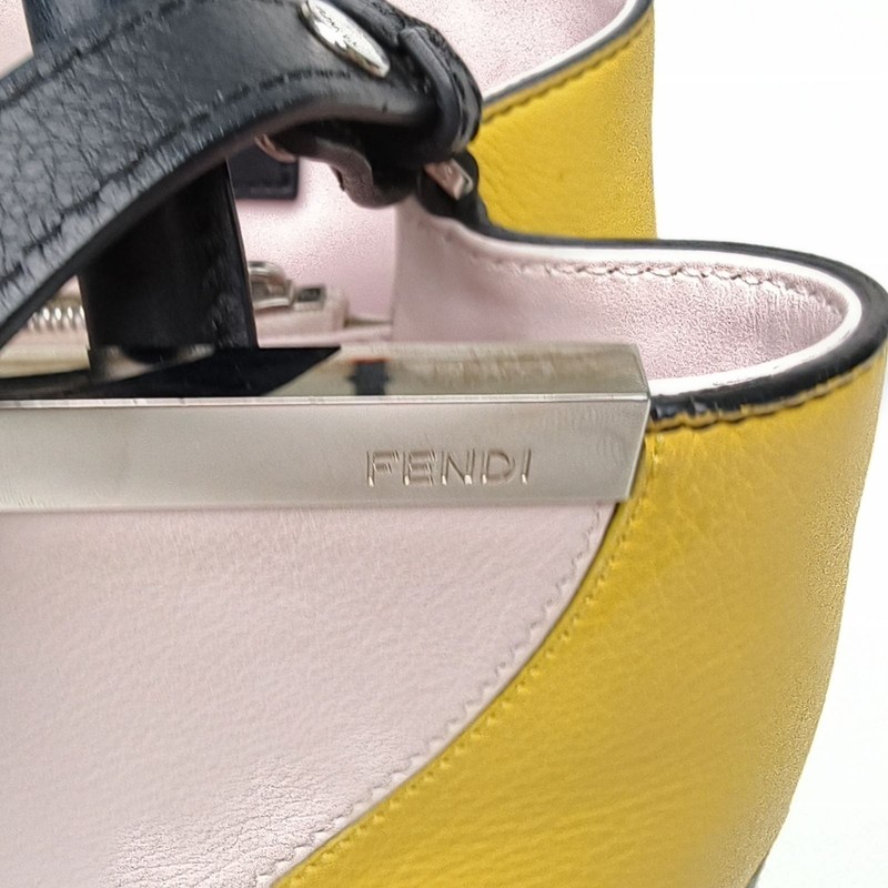 FENDI PETITE 2JOURS Small Size Colorblock Calfskin Shoulder Bag gallery
