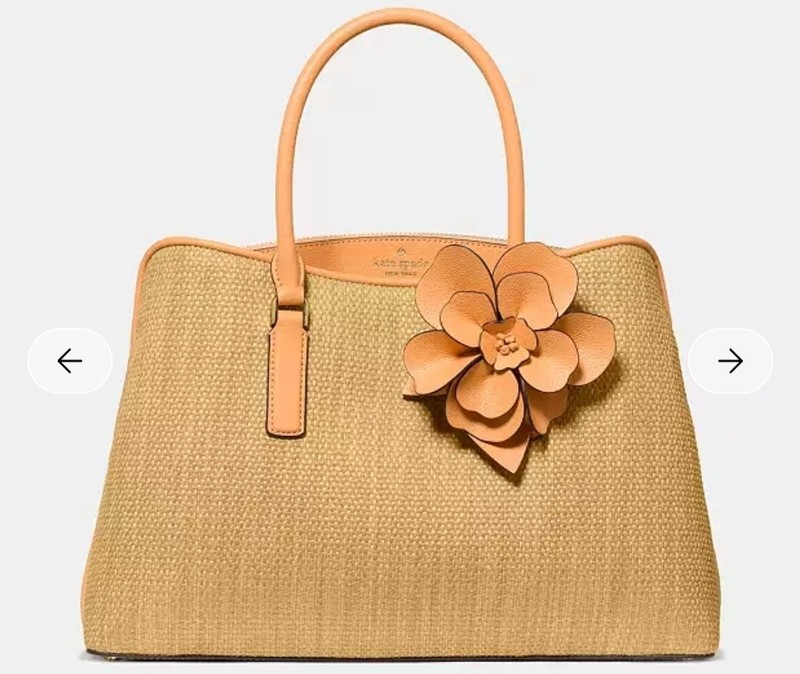 Kate Spade NWT Thompson Street Straw Medium Satchel Bag w/ Charm – KP014