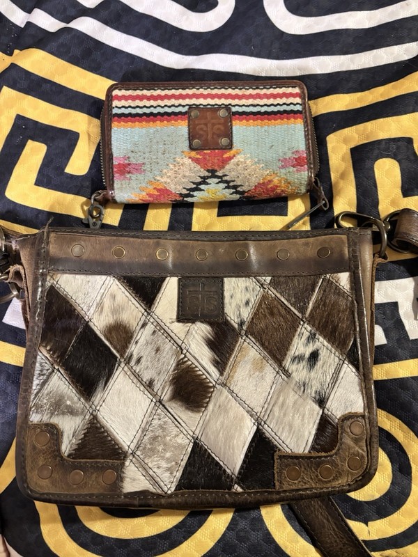 STS Ranchwear Cowhide Purse & Wallet Set Hair On Hide Western Crossbody Bag