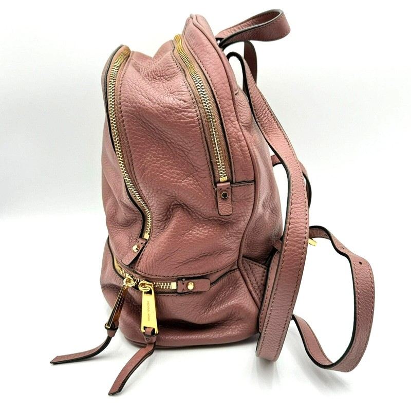 MICHAEL KORS Dusky Rose Rhea Zip Medium Leather Backpack Purse Adjustable Straps gallery