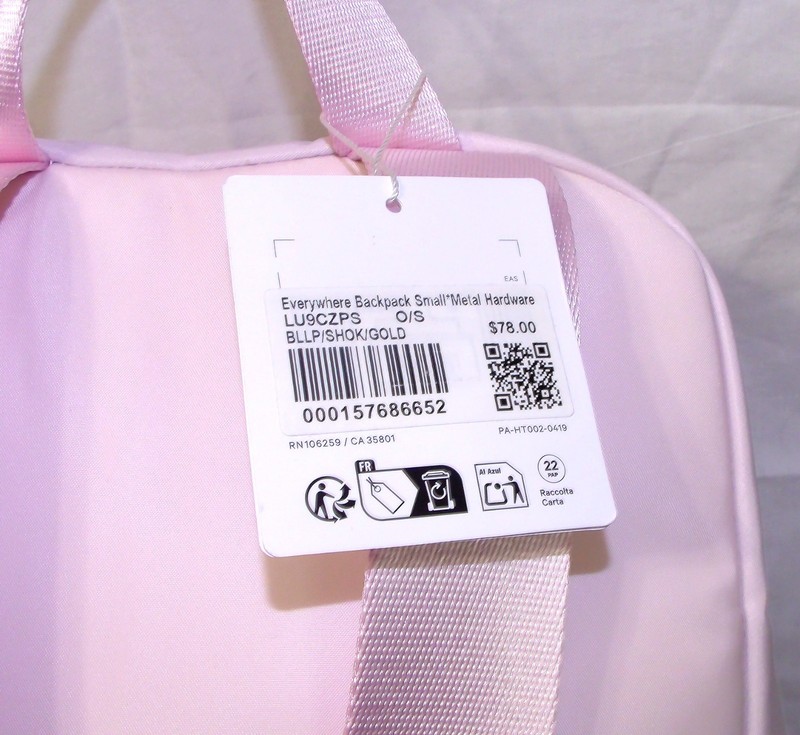 New Lululemon Everywhere Backpack Small Metal Hardware - Blissful Pink/Gold gallery