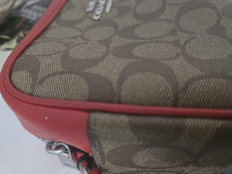 Coach Jamie Camera Bag In Signature Canvas Khaki Miami Red CR135 gallery