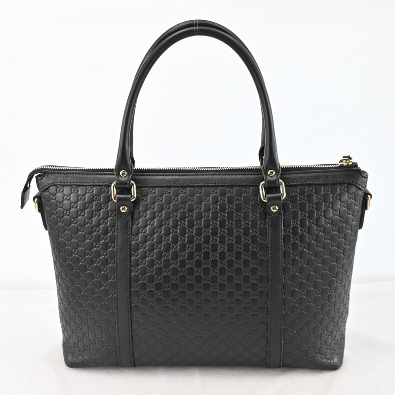 Auth GUCCI Micro Guccissima Tote Hand Bag 449656 Black Leather M1372RJ805 gallery