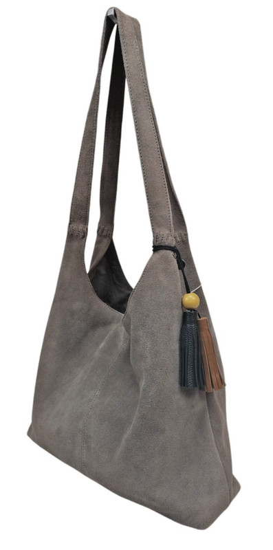 The SAK Huntley Hobo Handbag - Med/Lg -Dark Beige/Mushroom- Suede Leather - NWOT gallery