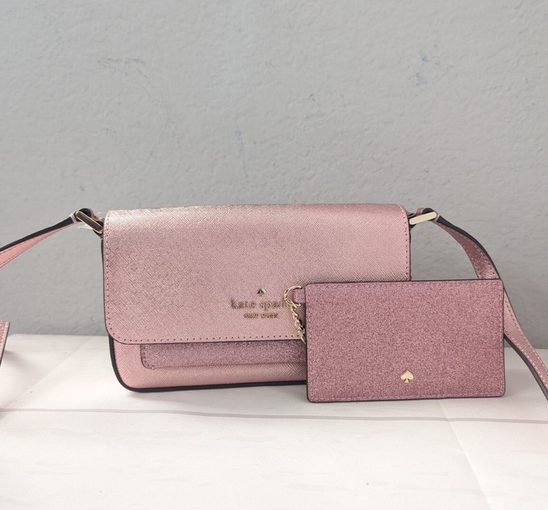 Kate Spade Glimmer Crossbody Duo KE451 Mitten Pink KE451 NEW