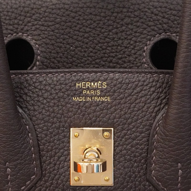 Auth [6fa1798-g] HERMES Handbag Birkin 25 Togo Beblanc Champagne Gold metal ... gallery