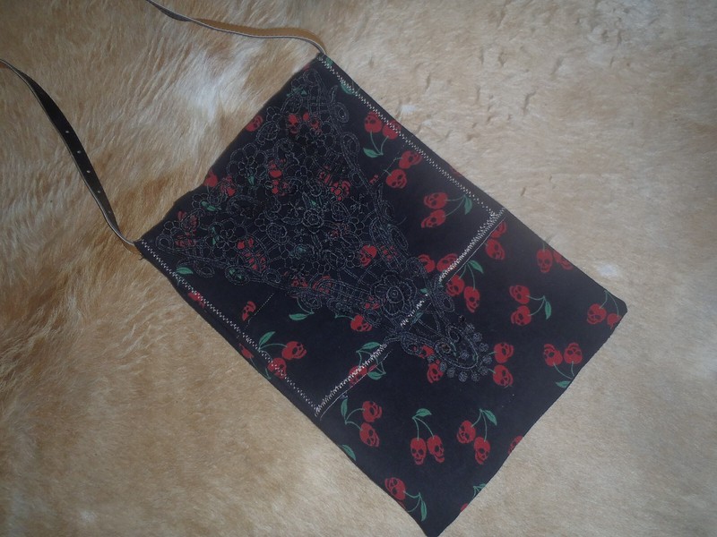 Handmade Ladies Textile Bag Cherries Excellent Must See!!