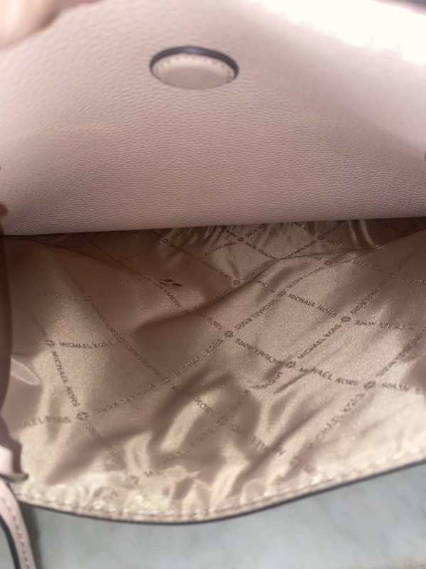 Michael Kors Maisie Large Pebbled Leather Tote Bag Pink Blush No Shoulder Strap gallery