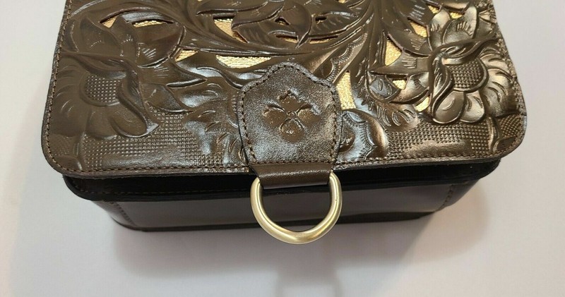 PATRICIA NASH purse ILINA Cut Out Tooled Leather Crossbody Bag-Olive-New $199.00