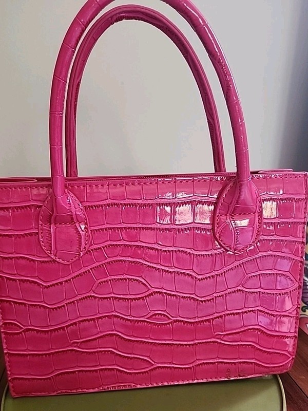 Clutch Purse Women Shoulder Handbag Hot Pink Bow Sweet Underarm Mini Bag 10x8x4" gallery