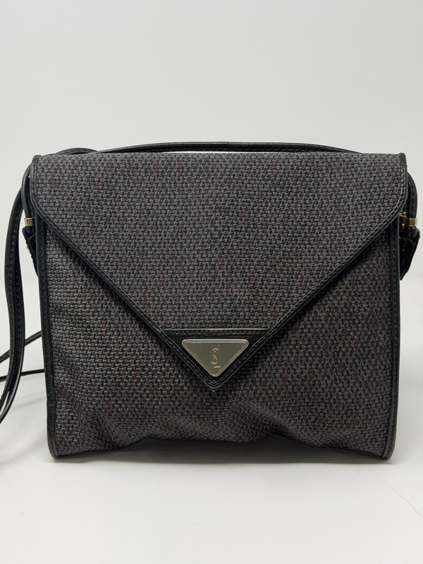 YSL Vintage Coated Fabric And Leather Crossbody Bag Circa 2000s Tom Ford Era
