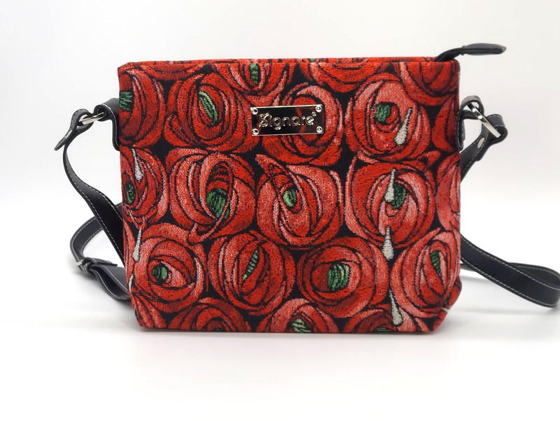Signare Tapestry Rose Teardrop Crossbody Bag Floral Shoulder Purse Cottagecore
