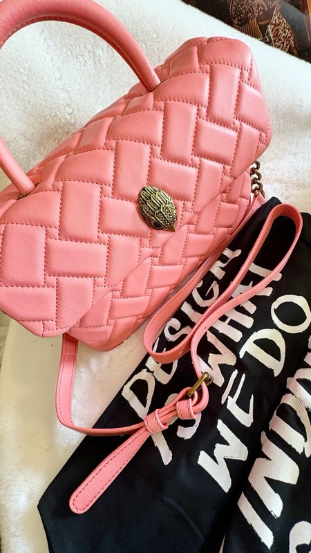 Kurt Geiger Kensington TOP HANDLE PINK LEATHER with Gold Chain Strap