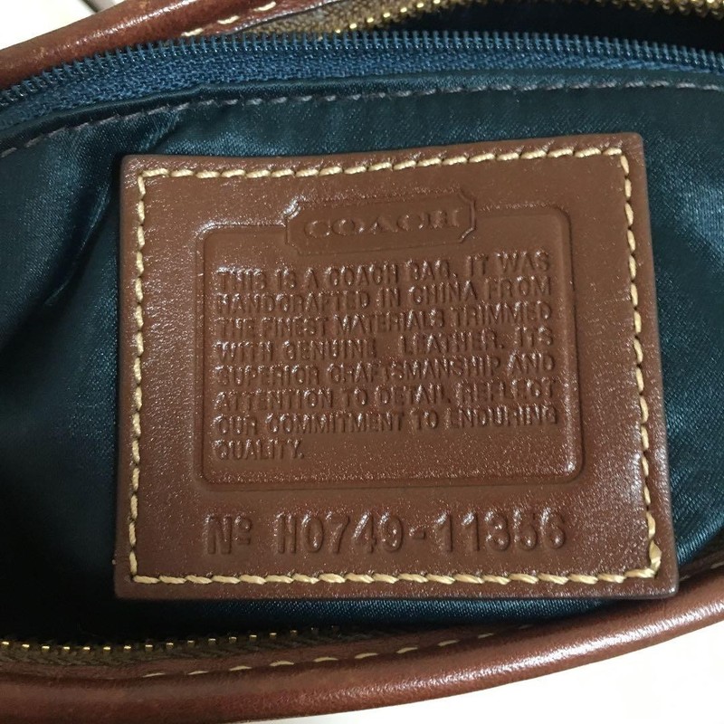 COACH Patchwork Shoulder Bag Women's Brown Adjustable Strap 27x33x12cm Auth gallery
