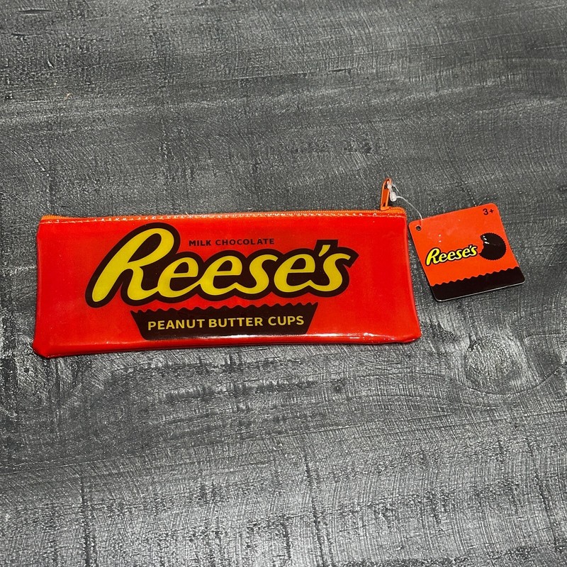 Reese’s Peanut Butter Cup Zippered Pouch Pencil Pen Case Cosmetic Bag Wallet NWT