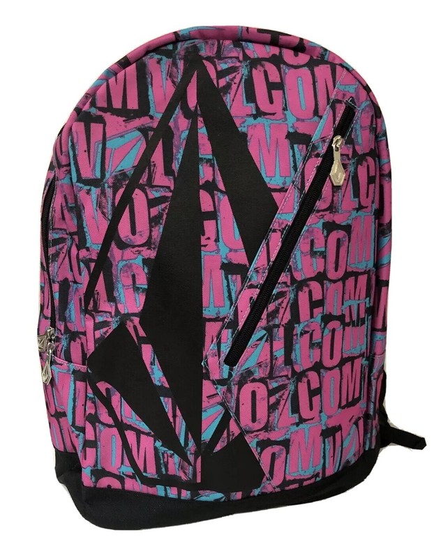 Volcom Mess around Pink Logo Backpack Book Bag Girls Day Pack New NWT HTF