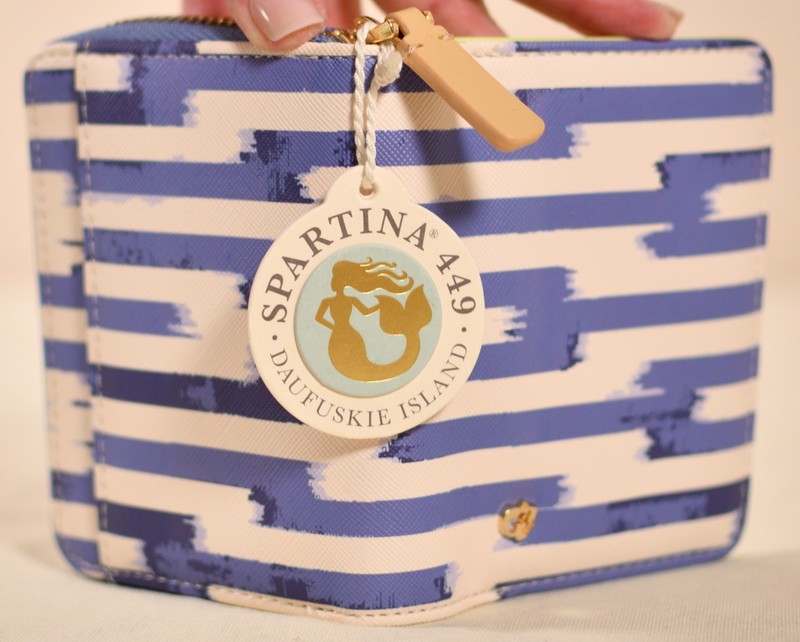Spartina 449 Oyster Alley Mini Wallet - RETIRED & HTF Blue & Cream NWT gallery