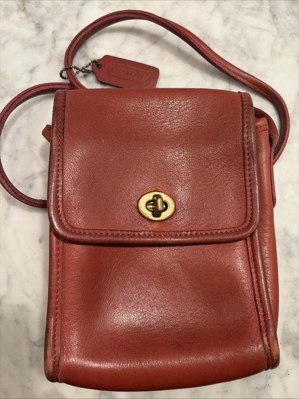 Vintage 1990s Coach Leather Crossbody Scooter Bag RARE 9893 – Oxblood Red