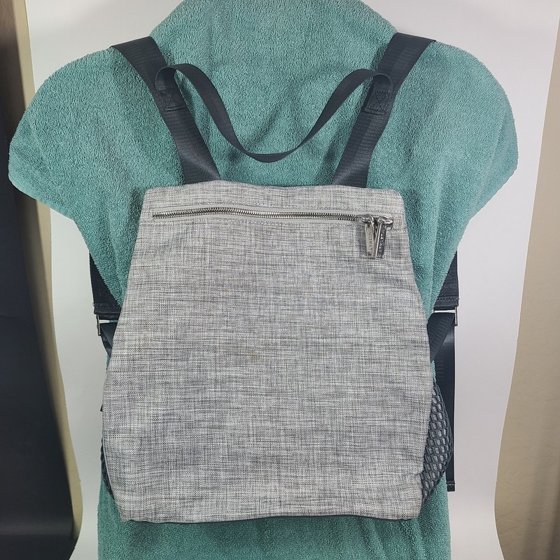 Athleta Nylon Backpack Heather Gray, Lined Lightweight Travel Athletic Gym