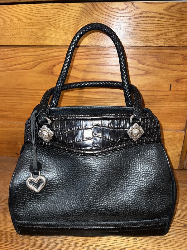 BRIGHTON ROMANTIC & VICTORIAN Vintage Black Convertible Doctor’s Satchel HANDBAG