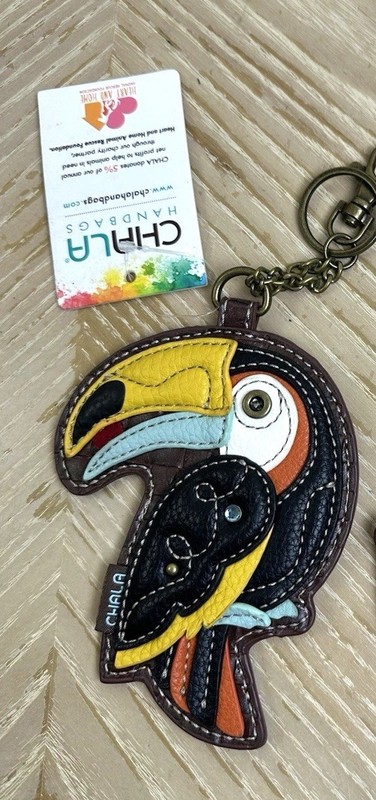NWT CHALA TOUCAN PARROT BIRD HANDBAG BACKPACK KEYCHAIN CHARM TASSEL