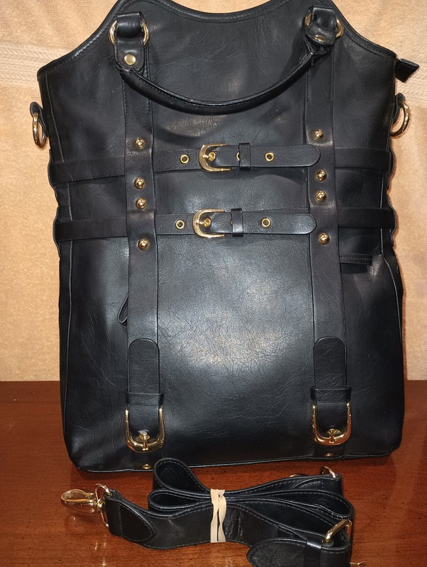 Valo Large Black Leather Bag