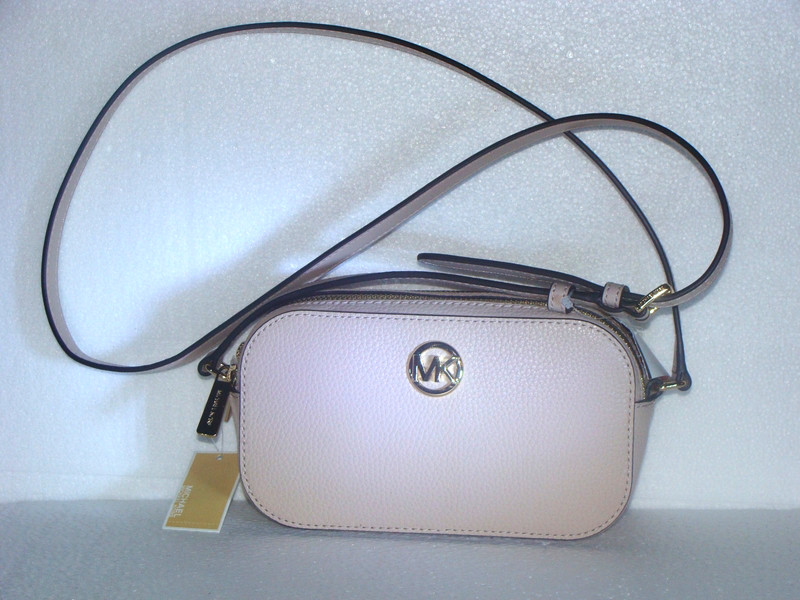 MICHAEL KORS Fulton Double Zip Leather Crossbody Bag – Soft Pink – NWT