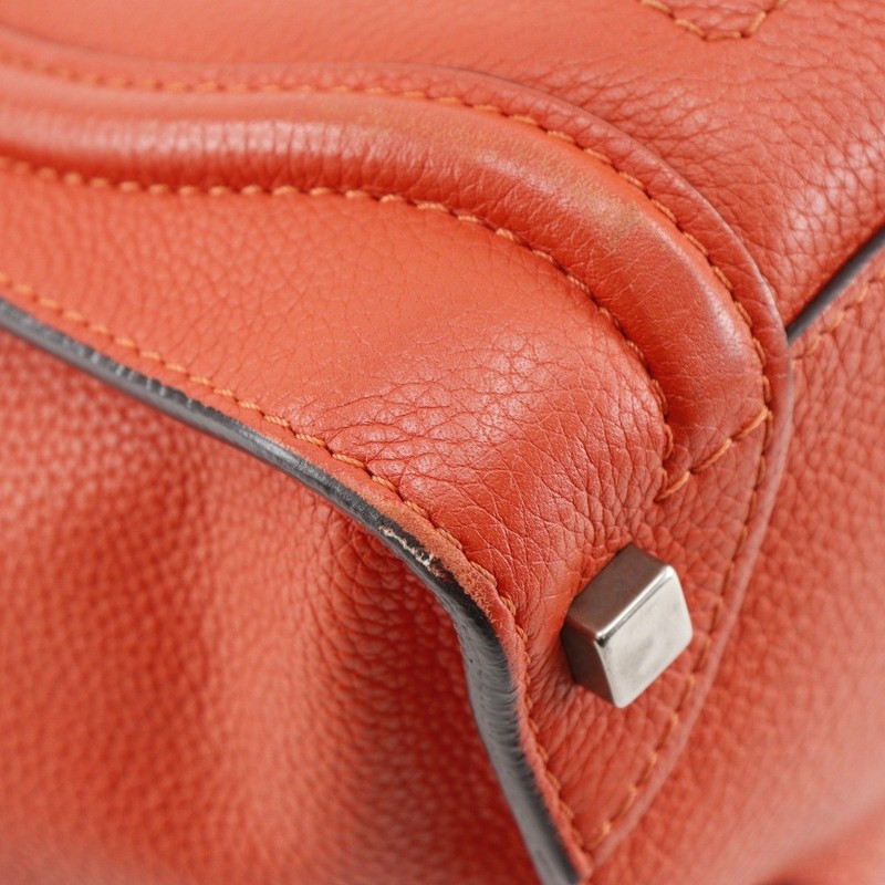 CELINE Luggage Handbag Micro shopper Red/Orange leather Women gallery