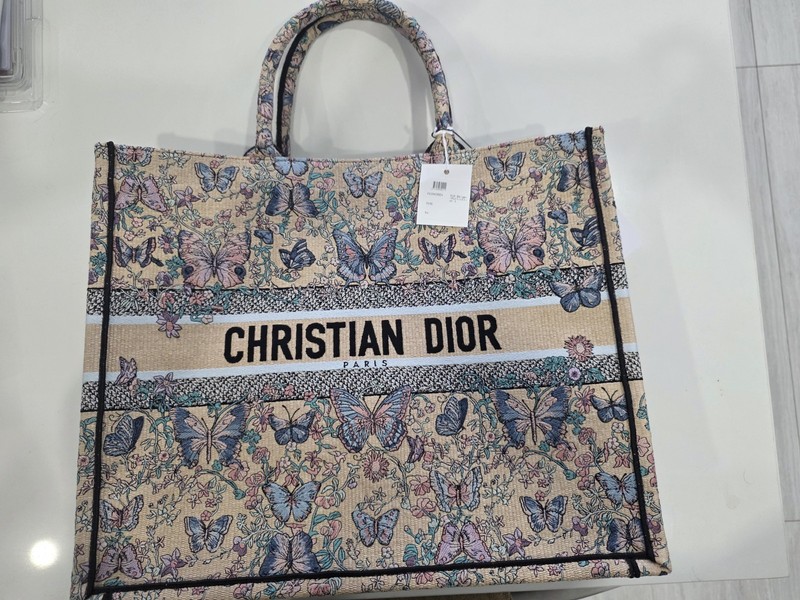 NWT Dior Large Book Tote Blue Papillon Embroidery Butterfly Limited Edition