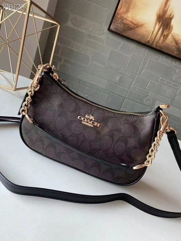 COACH Teri Shoulder Bag In Signature Gold/Walnut/Black, Only unpacked, not used gallery