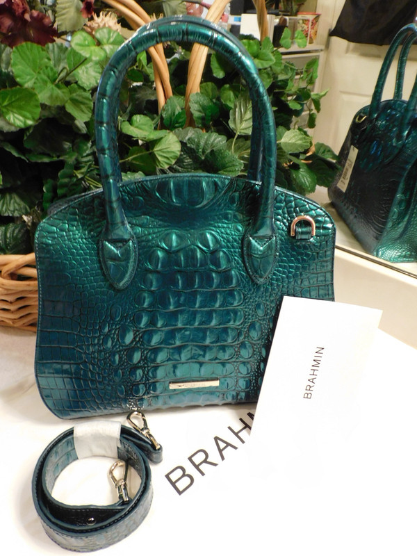 NWT BRAHMIN ROSETTA SATCHEL IN MYSTIC GREEN V73 151 01424 $325 *FREE SHIP*