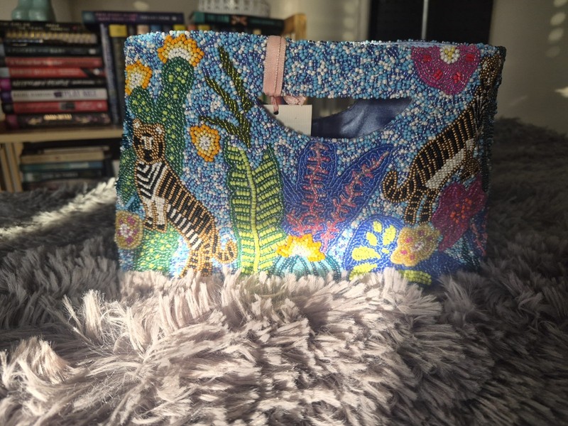 Tiana New York Beaded Tiger Purse Handbag