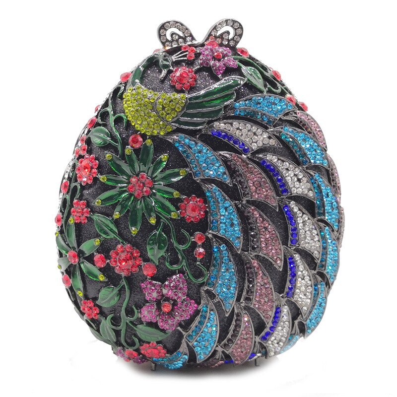 Elegant Flower Design Crystal Clutches Small Evening Purses Wedding Handbags gallery