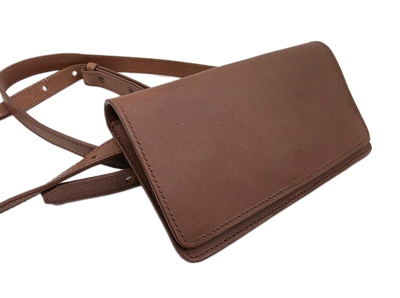 ABLE Karla Brown Leather Belt Bag Waist Fanny Pack Crossbody Minimalist Adjusts