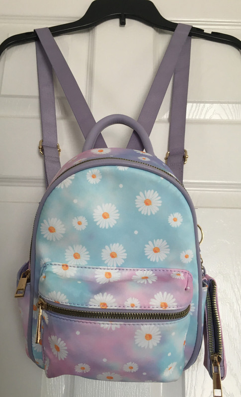 Like Dreams LD Mini Backpack Daisy Print Adjustable Straps Attached Coin Purse