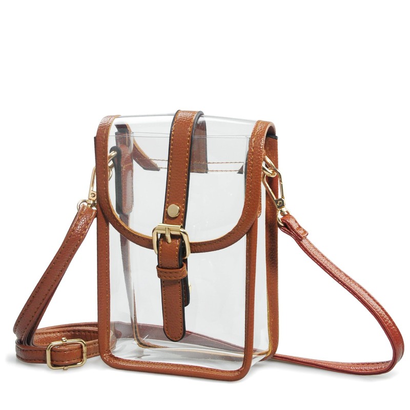 Clear PVC Saddle Crossbody Bag for Stadium Approved Womens Transparent Purse …