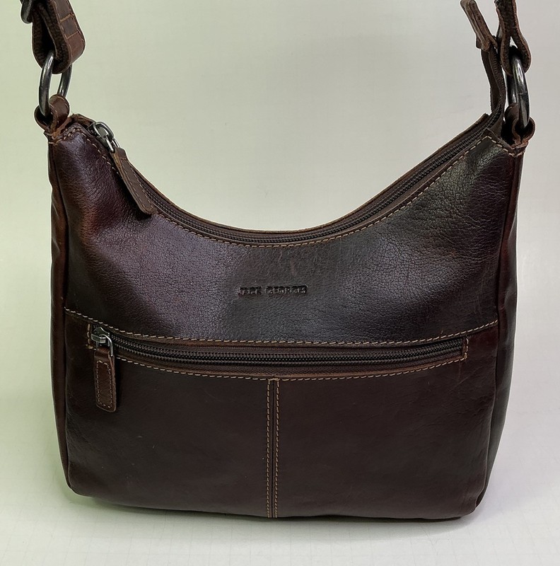 Jack Georges Voyager Midtown Hobo Bag Brown Leather Purse 10 X 11 in