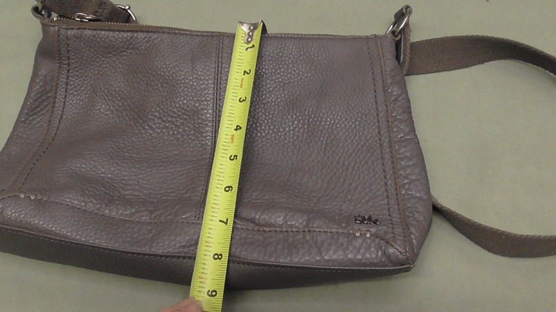 THE SAK BAG PURSE GREY LEATHER SOFT PEPPLED SHOULDER BAG gallery