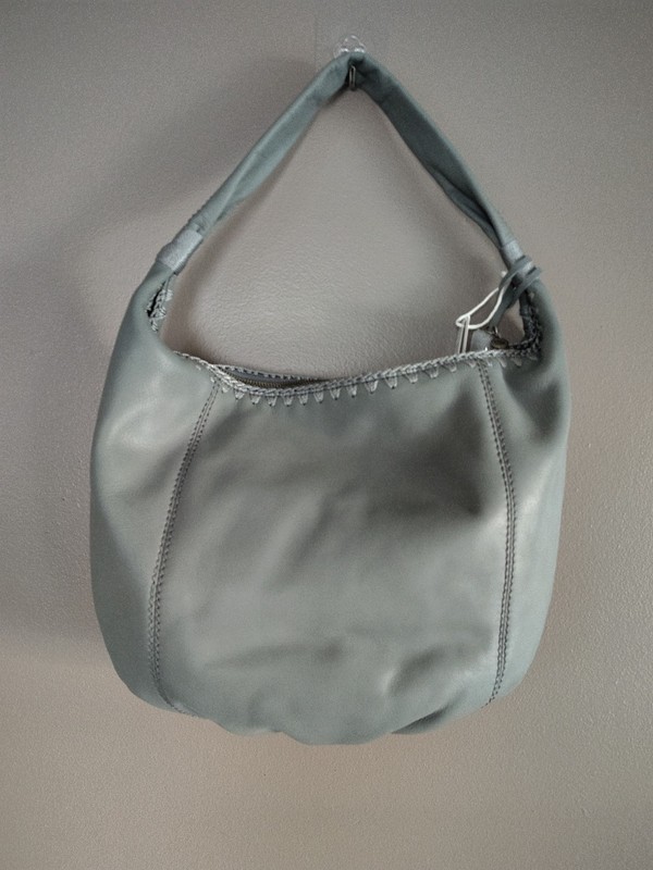 The Sak Leather Hobo Shoulder Bag in Dusty Blue Brand New Fernwood