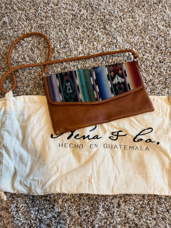 Nena and Co. Artisan Baja Date Night Clutch Custom Painted Back Fuchsia
