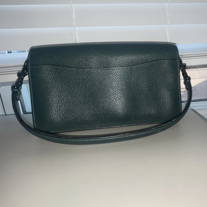 Coach Tabby Bag Green and Beige Shoulder Bag with Detachable Strap gallery