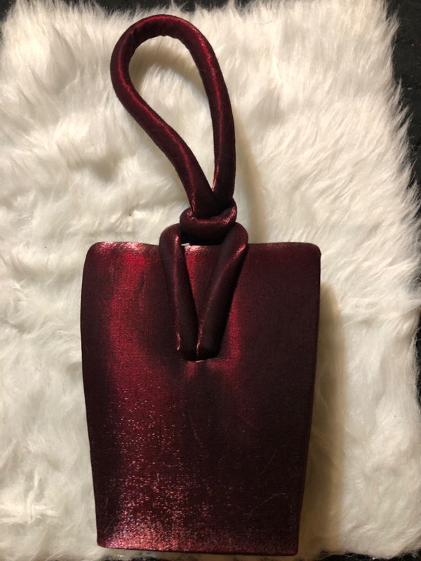 Swee Lo Red Satin Evening Purse Clutch Wristlet