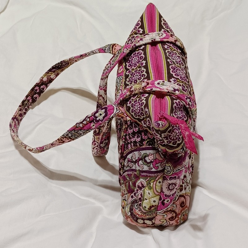 Vera Bradley Tote Bag Made in USA In Very Berry Paisley 13" x 9" x 4" gallery